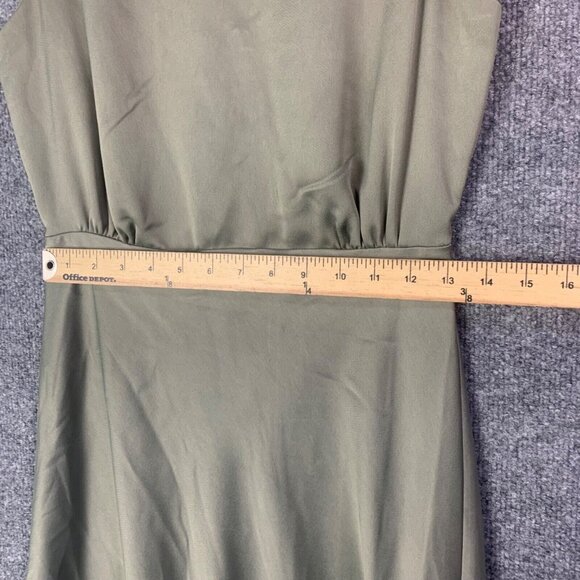 BHLDN Beckett Green Sage Sleeveless Maxi Dress Satin Gown Size 4 - Picture 7 of 12